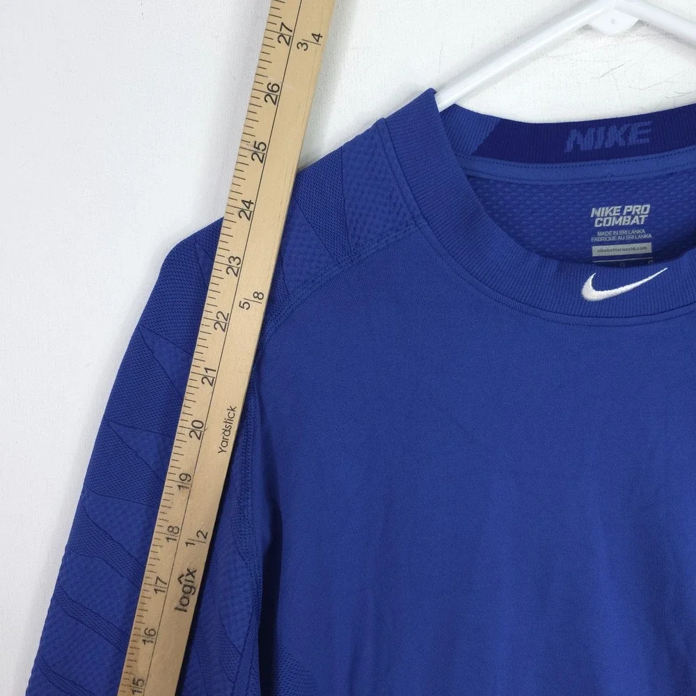 Nike Shirt Mens‎ Large Blue Long Sleeve Pro Combat Fitted Performance Stretch